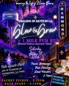 Healing In Motion LA: Glow & Grow 5K & 1 Mile Fun Run Logo