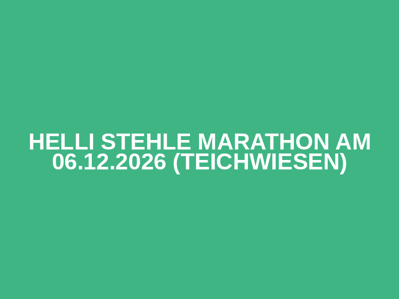 Helli Stehle Marathon am 06.12.2026 (Teichwiesen) Logo