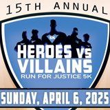 Heroes vs. Villains Run for Justice 5K Logo