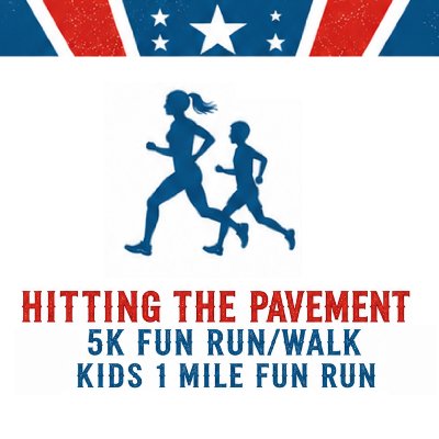 Hitting the Pavement 5K Fun Run/Walk and Kids 1 Mile Fun Run Logo