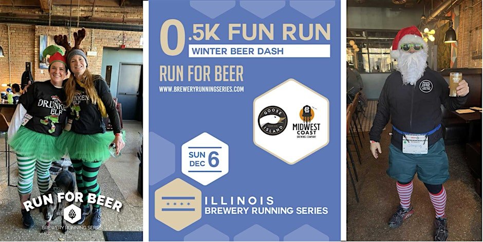 Holiday Winter Dash Beer Run | 2026 Illinois Brewery Running Series Logo