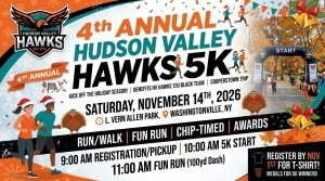 Hudson Valley Hawks 4th Annual Holiday Kick-Off 5k Logo