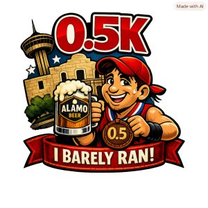 I Can't Bexar Another Race 0.5k Logo