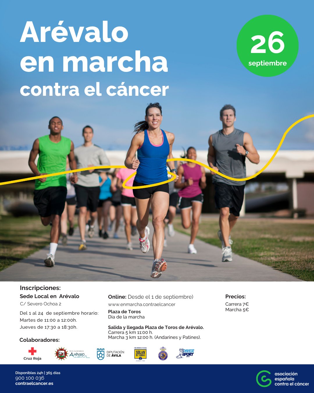 II CARRERA Y MARCHA SOLIDARIA CONTRA EL CÁNCER EN ARÉVALO Logo