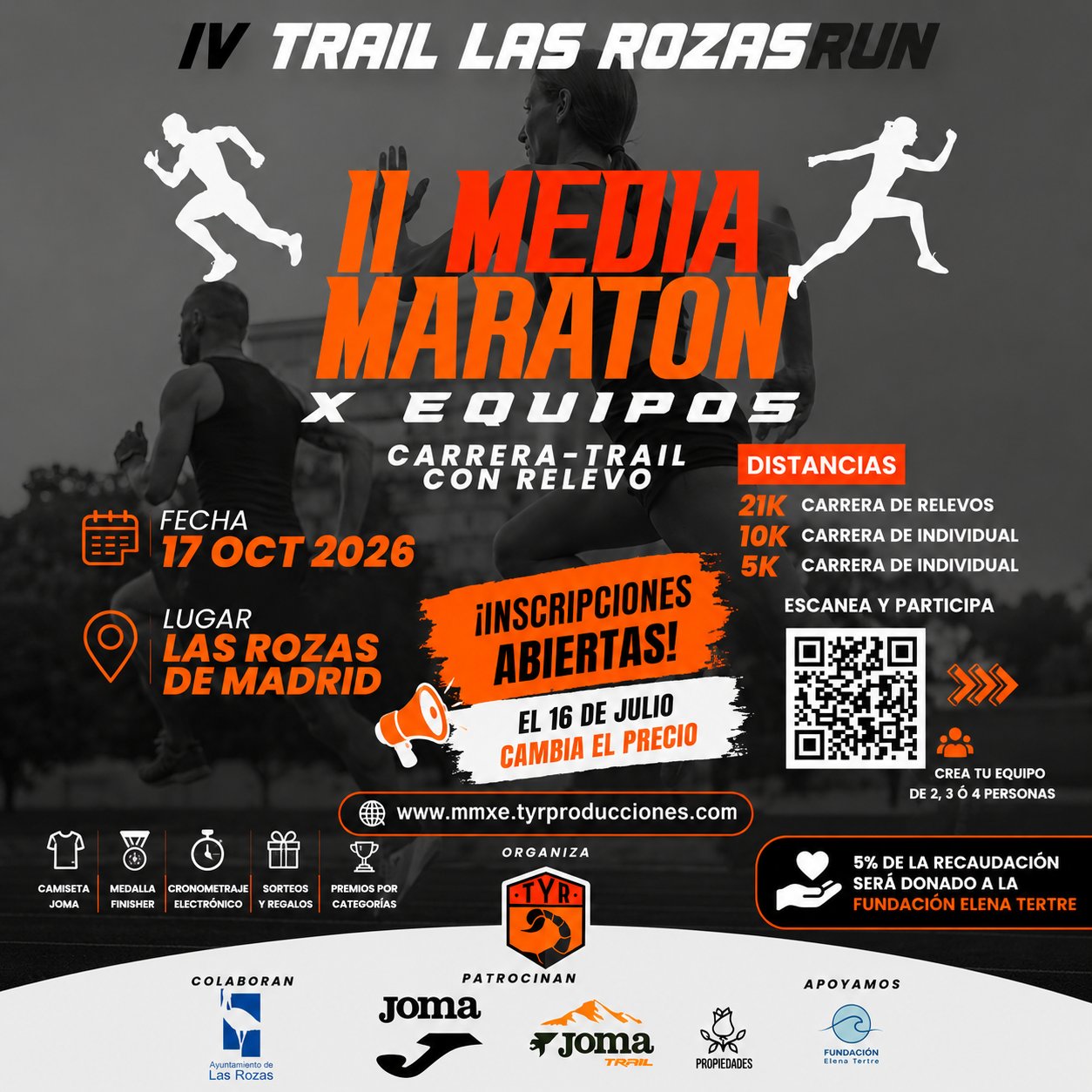 IV trail Las Rozas Run y II Media Maraton x Equipo-Relevo (MMXE) Logo