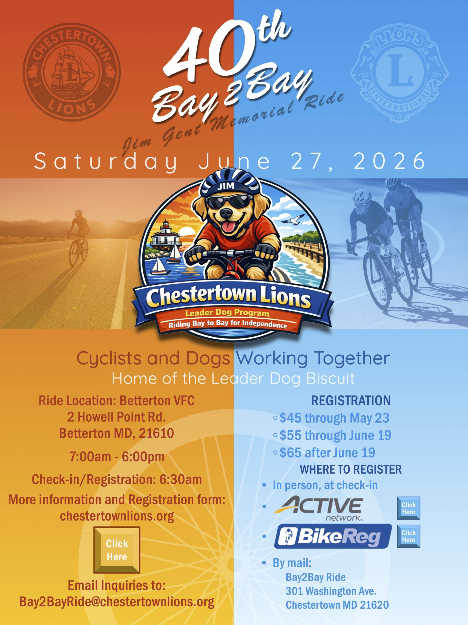 Jim Gent Memorial Bay2Bay Ride - 2026 Logo