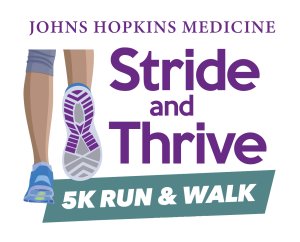 Johns Hopkins Below the Belt Stride and Thrive 5K Logo