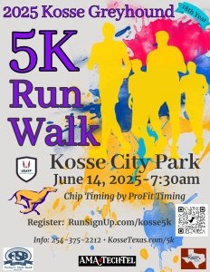 Kosse Greyhound 5K Run-Walk Logo