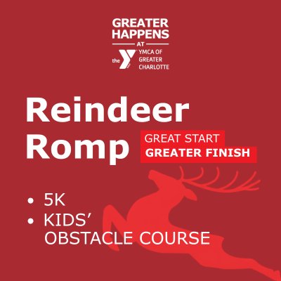 Krueger Reindeer Romp 5K Hosted by the Harris YMCA Logo