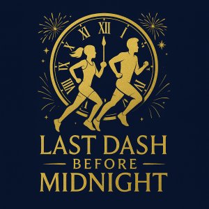 Last Dash Before Midnight 5K, 10K, & Half Marathon by Califlow Runs Logo