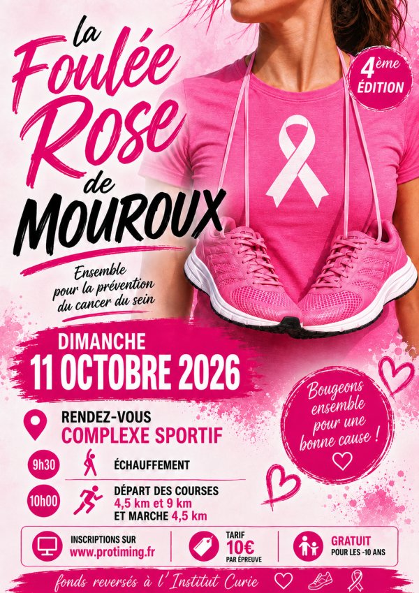 Les Foulées Rose de Mouroux Logo