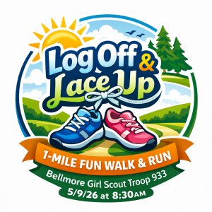 Log Off & Lace Up - 1 Mile Fun Walk & Run! Logo