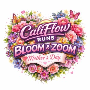 Long Beach Mother's Day Bloom & Zoom 5K, 10K, Half Marathon by Califlow Runs Logo