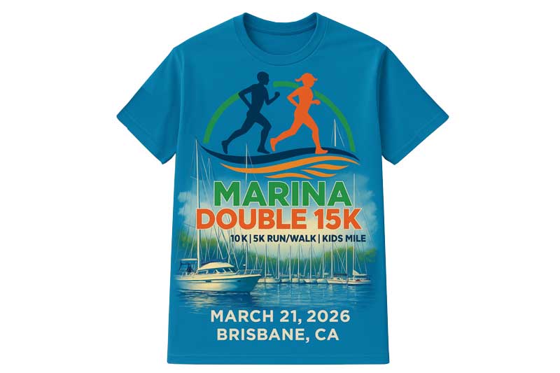 Marina Double 15K, Marina 10K, UjENA 5K Logo