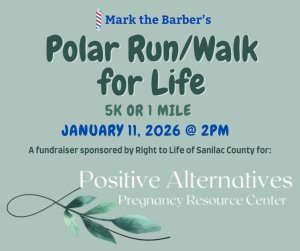 Mark the Barber's Polar Run/Walk for Life Logo