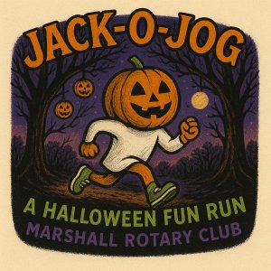 Marshall Rotary presents: Jack-O-Jog 2026 Logo