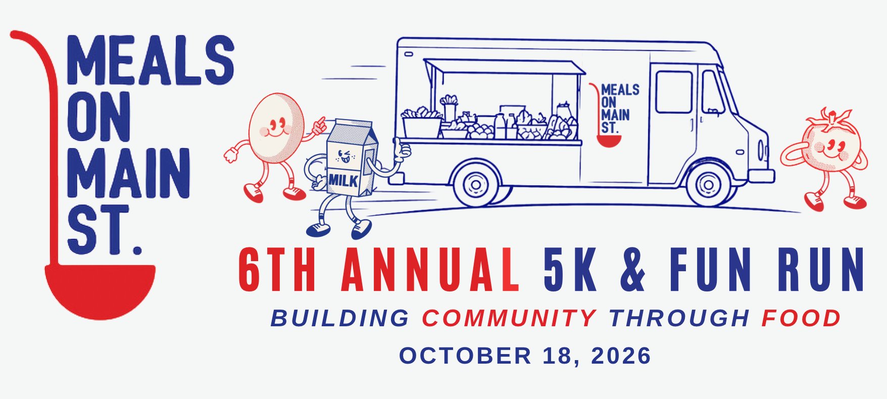 Meals on Main Street 5k and 1.5 Mile Fun Run Logo