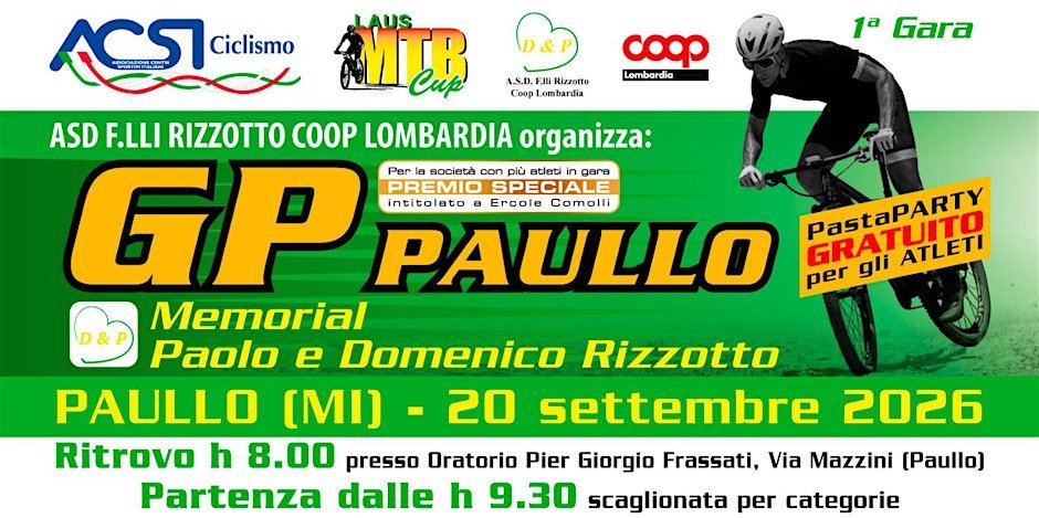 MEMORIAL PAOLO E DOMENICO RIZZOTTO - 1° TAPPA LAUS MTB CUP 2026