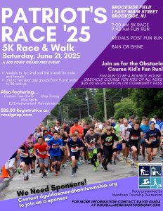 Mendham's Annual Patriot's Race 5K - 2025 Logo