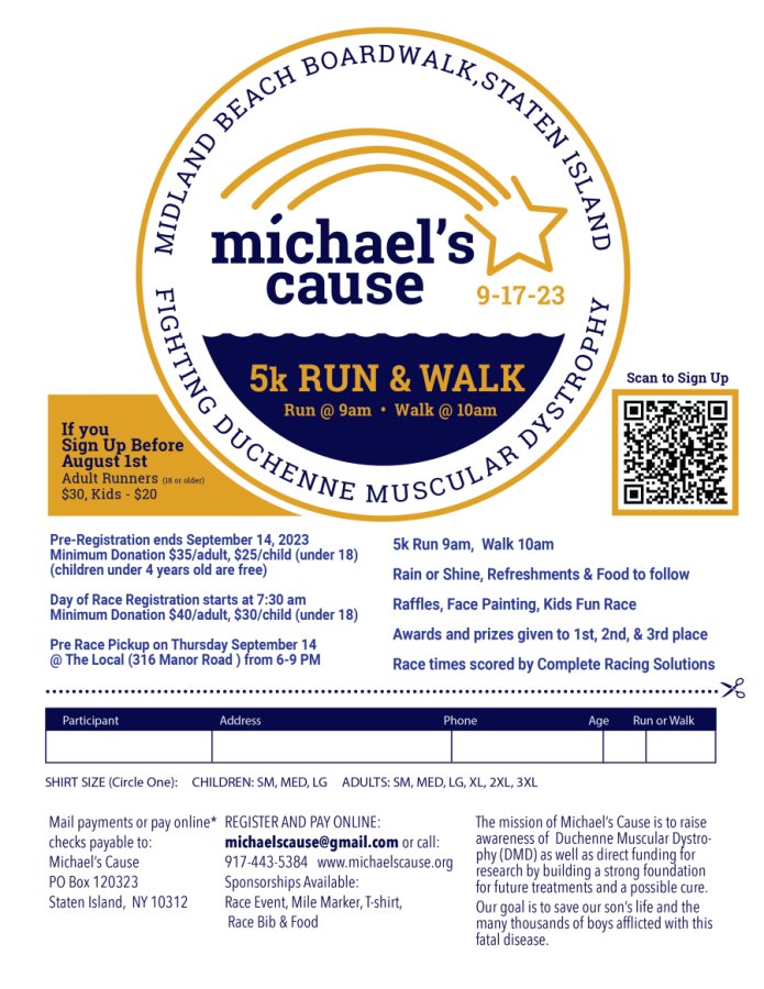 Michael's Cause Step for a Cure 5k Run and Walk Logo