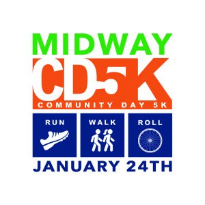 Midway CD5K | Run, Walk & Roll Logo