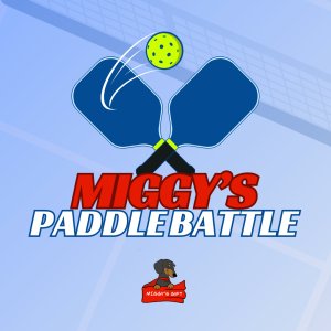 Miggy's Paddle Battle Pickleball Tournament Logo