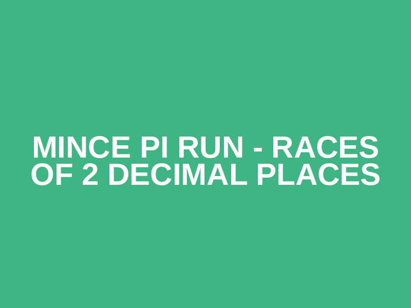 Mince Pi Run - races of 2 decimal places Logo