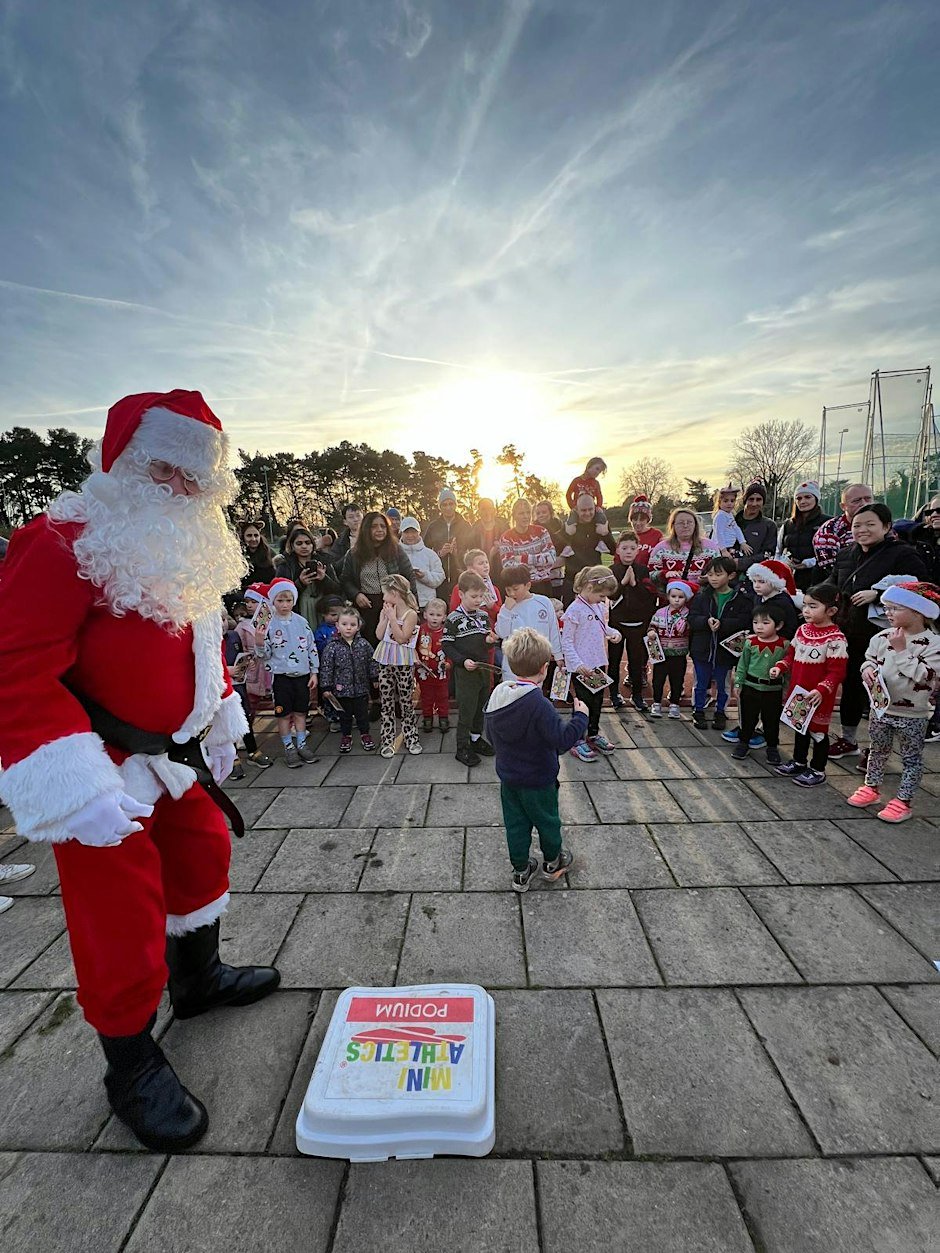 Mini Athletics Fun Run with Santa- Preston Logo