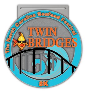 NC Seafood Festival Twin Bridges 8k Logo