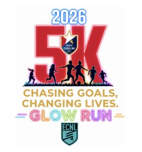 NCFC ECNL Girls Glow Run Chasing Goals, Changing Lives Logo