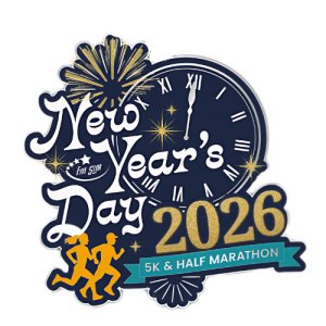 New Years Day 5K & Half Marathon-Shreveport Logo
