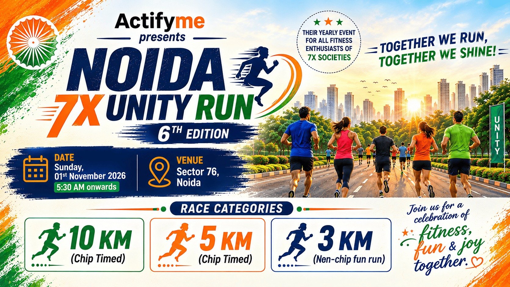 Noida 7x Unity Run Event - 6th Edition Logo