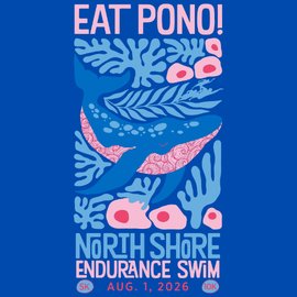 North Shore 5k/10k Swim hosted by Eat Pono! Logo