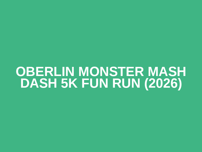 Oberlin Monster Mash Dash 5k Fun Run (2026) Logo