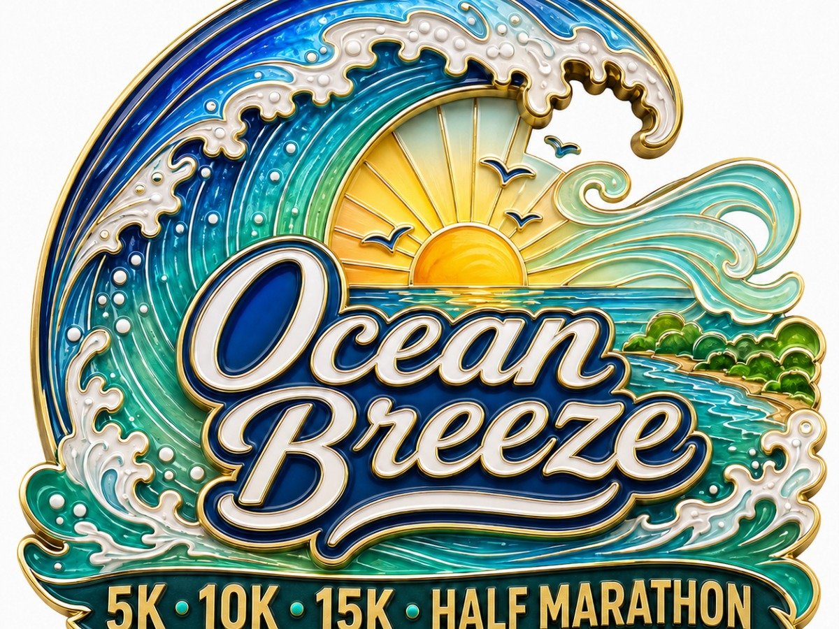 Ocean Breeze 5k, 10k, 15k, Half Marathon 2027 Logo