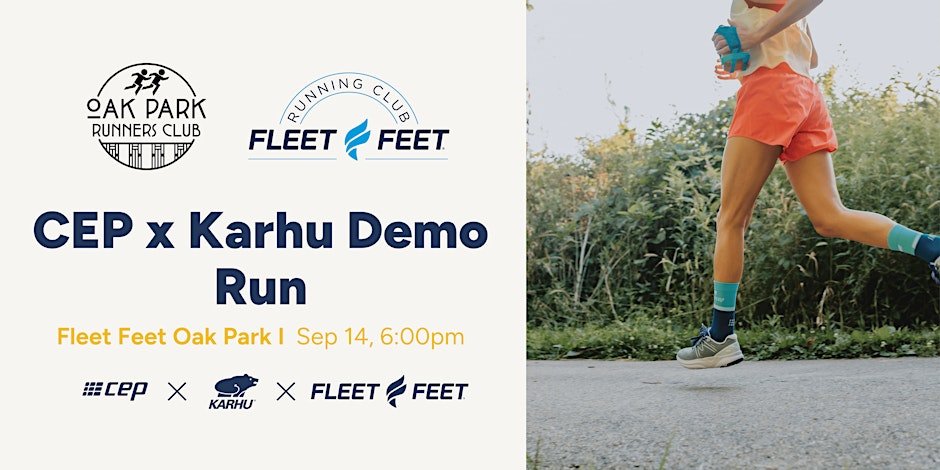 OPRC & Fleet Feet Oak Park: CEP x Karhu Demo Run Logo