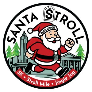 Park Ridge Santa Stroll 5k - Stroll Mile - Jingle Jog Logo