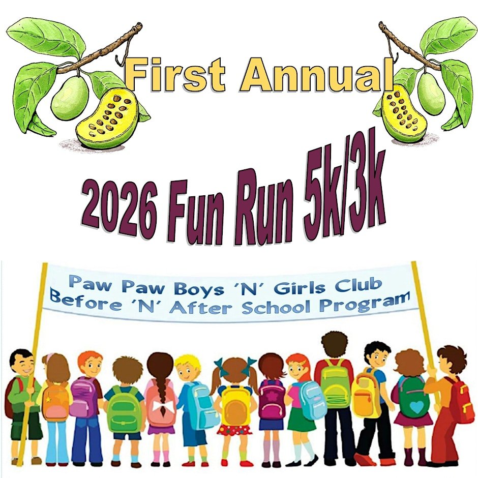 Paw Paw 2026 Fun Run 5/3K Logo