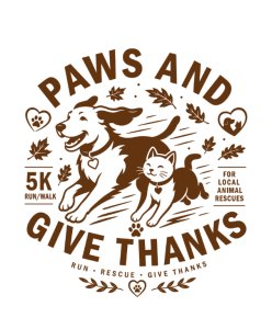 Paws and Give Thanks Rescue Run 5K Logo