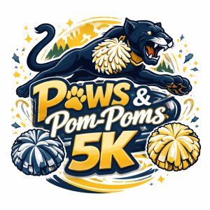 Paws & Pom‑Poms 5K Logo