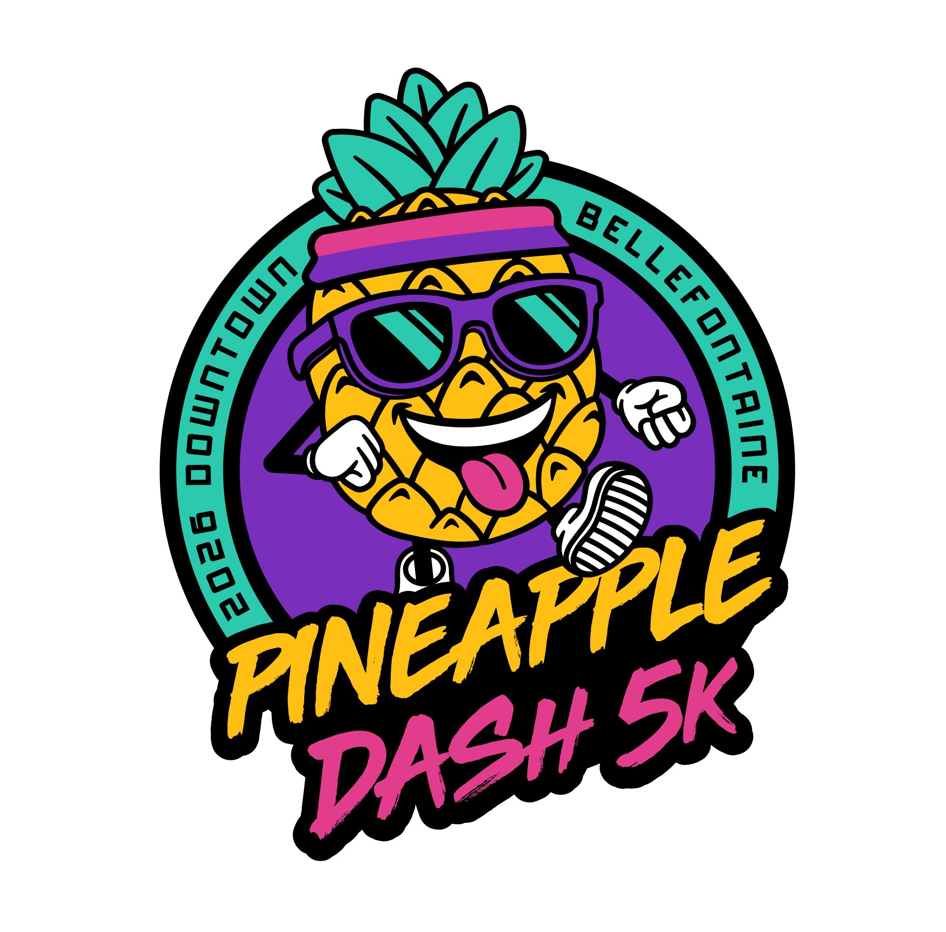 Pineapple Dash 5K Color Run Logo