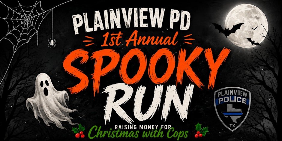 Plainview PD 1st Annual Spooky Run Logo