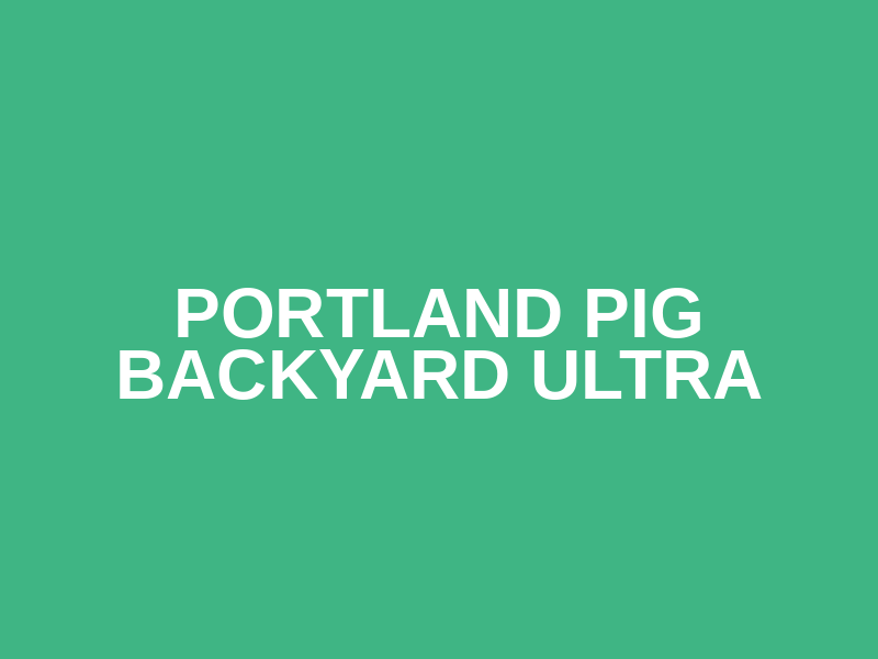 Portland Pig BackYard Ultra Logo