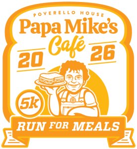 Poverello House Papa Mikes Cafe Run for Meals Logo