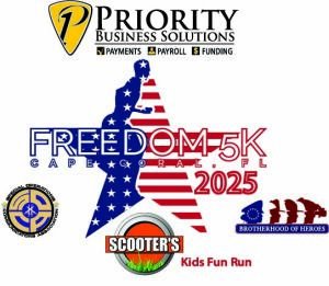 Priority Business Solutions Freedom 5K & Scooter's Lawn Care Kid's Fun Run Logo