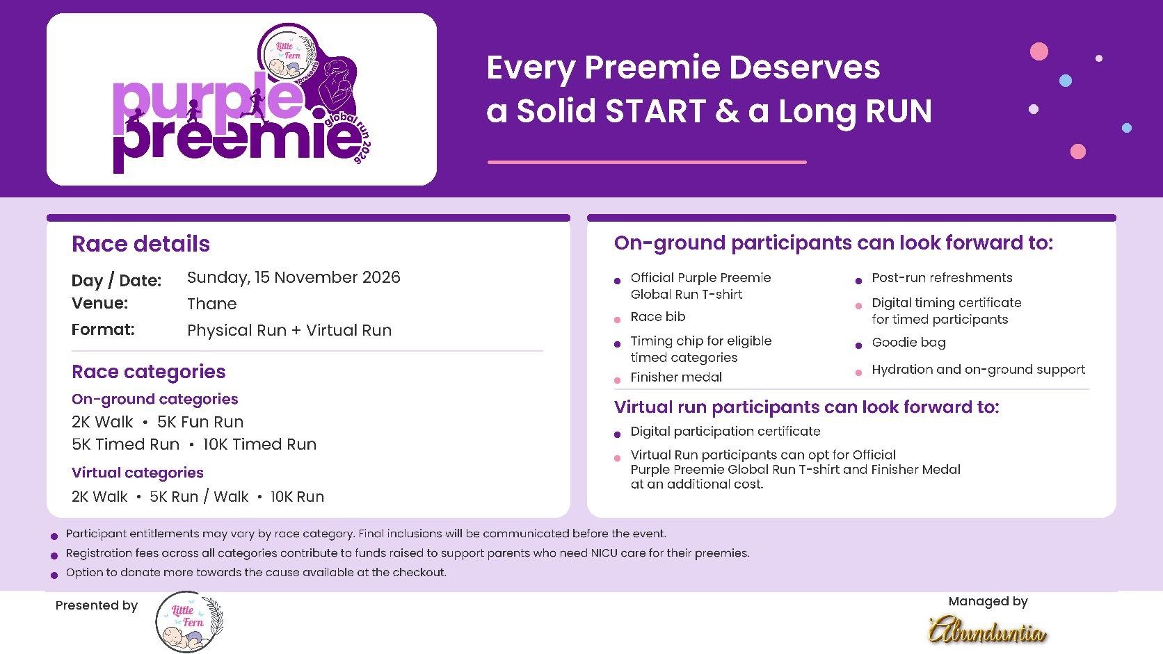 Purple Preemie Global Run 2026 Logo