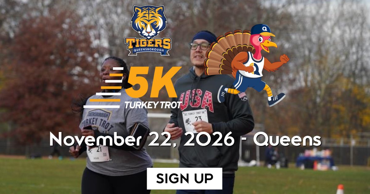 QCC Athletics Turkey Trot 5K Run/Walk 2026 Logo