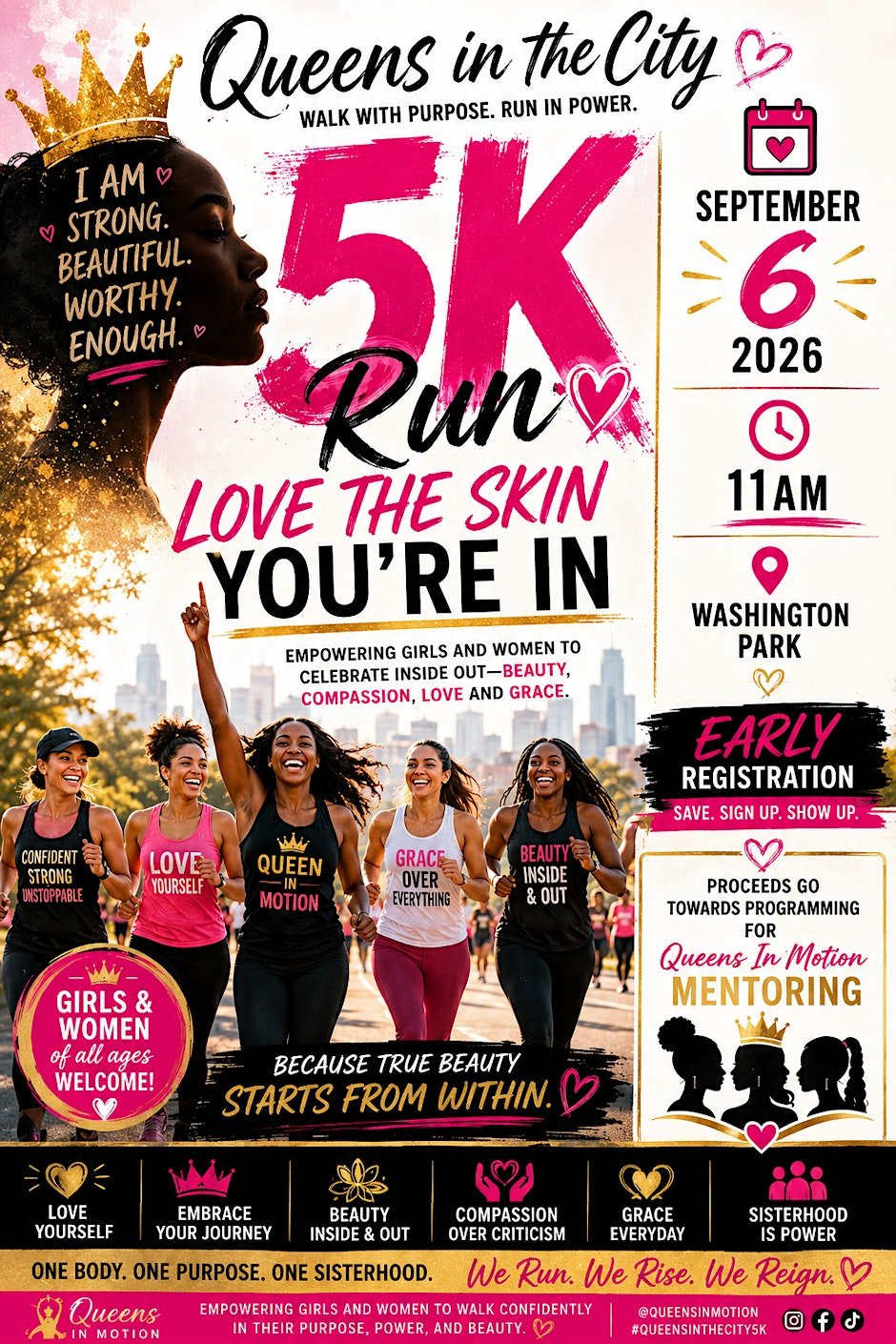 Queens In The City 5k Run Logo