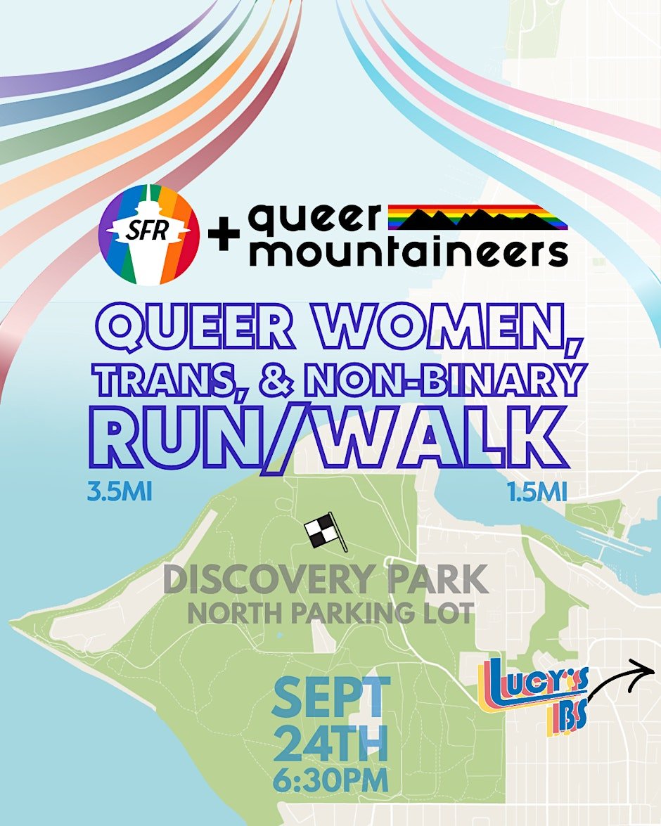 Queer Women, Trans, & Non-Binary Trail Run/Walk with Seattle Frontrunners Logo
