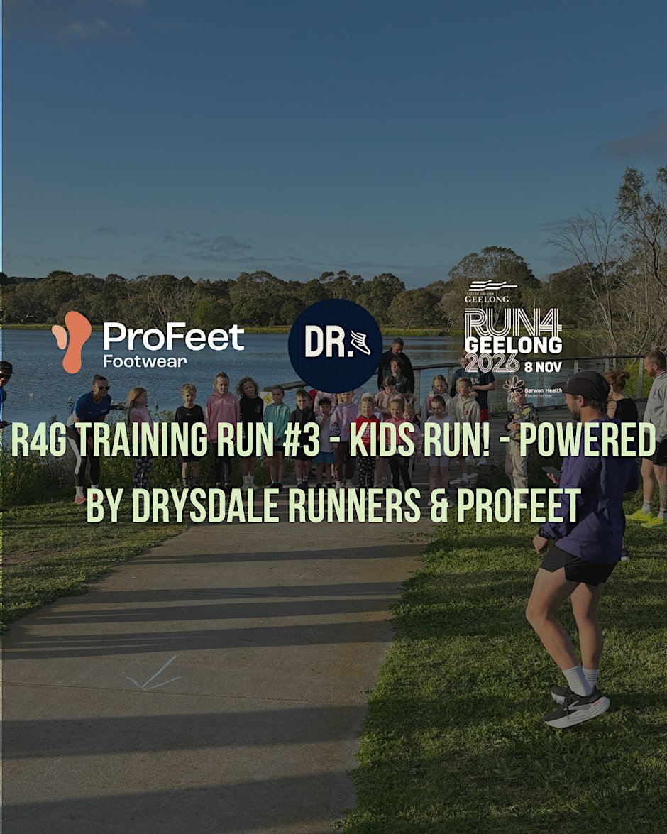 R4G Training Run #3 - Kids Run! - Powered by Drysdale Runners & ProFeet Logo
